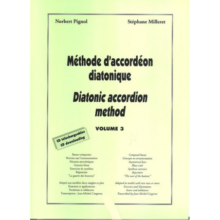 Milleret | Pignol - Méthode d'accordéon diatonique n°3