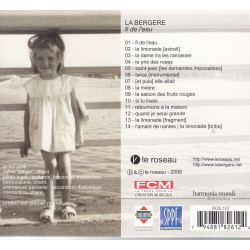 Fi de l'eau - La Bergère - CD - Chansons Folks - Phonolithe