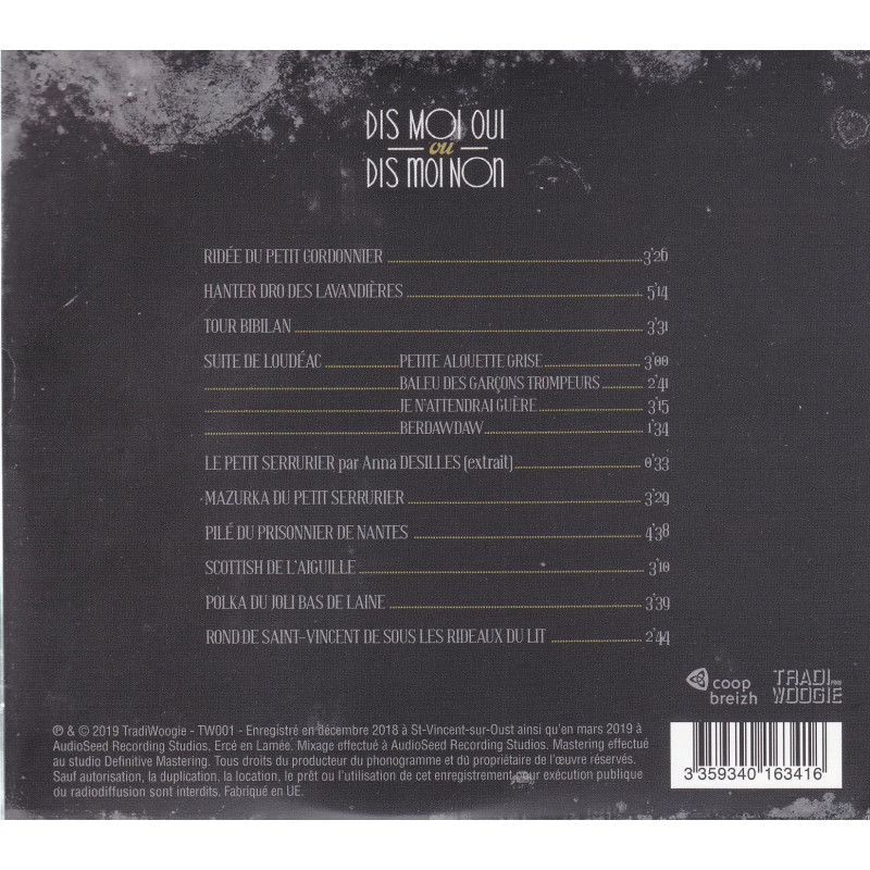 Dis moi oui ou dis moi non CD En vente sur phonolithe.fr