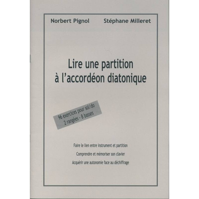 Milleret | Pignol - Lire une partition a l'accordéon diatonique